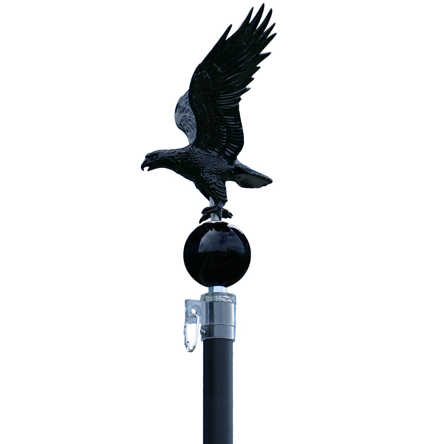 Eagle Flagpole Topper with Ball – Weatherproof ABS Finial for 20–30ft Flag Poles, Patriotic Outdoor Decor