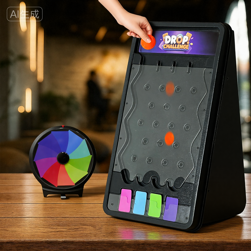 2-in-1 Prize Wheel & Plinko Board Set – 10" Tabletop Spinner + 14" Drop Game for Trade Shows, Parties & Family Fun