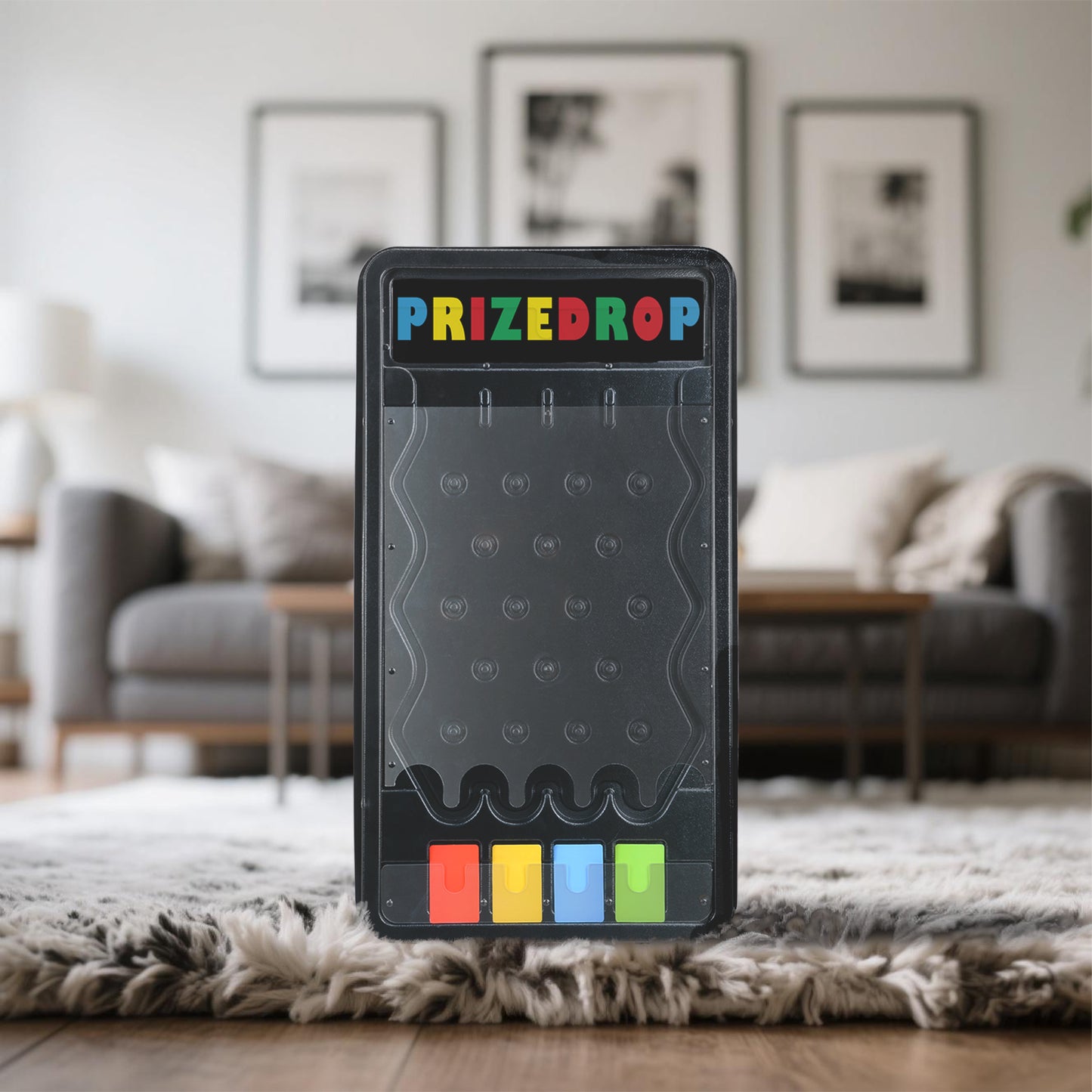 14" Tabletop Prize Drop Game Board with 8 Pucks, Foldable Stand for Party, Carnival & Trade Show