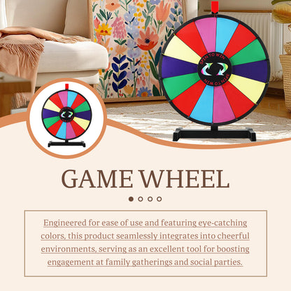 24" Tabletop Prize Wheel with 14 Slots – Stable Stand, Dry Erase & Marker for Trade Shows and Parties