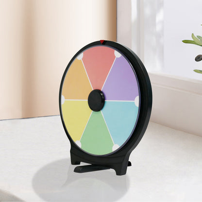 10" Double-Sided Tabletop Prize Wheel – 6 & 10 Slot Spin Wheel with Heavy Duty Base, Erasable Surface, Dry Erase Markers & Eraser for Party, Trade Show & Carnival