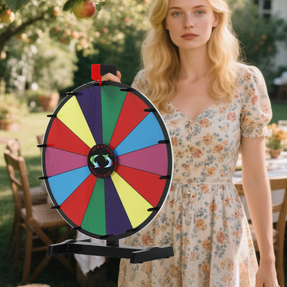 18" Tabletop Prize Wheel – 14 Slots, Durable Base, Dry Erase Spinner for Parties, Carnivals & Trade Shows