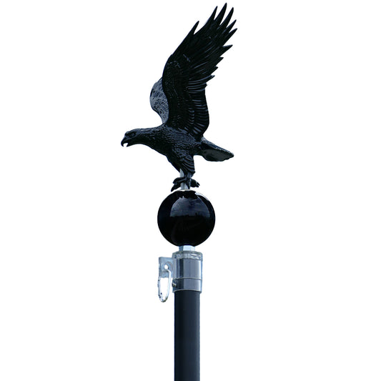 Eagle Flagpole Topper with Ball – Weatherproof ABS Finial for 20–30ft Flag Poles, Patriotic Outdoor Decor