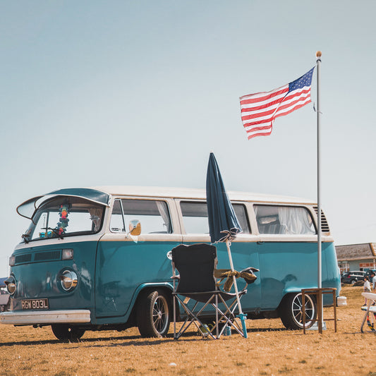 Portable Flag Pole Metal Tire Mount - Versatile Stand for 20/25ft Telescopic Flagpoles, Easy Setup, No Drill Required, Ideal for Cars, RVs, and Outdoor Events