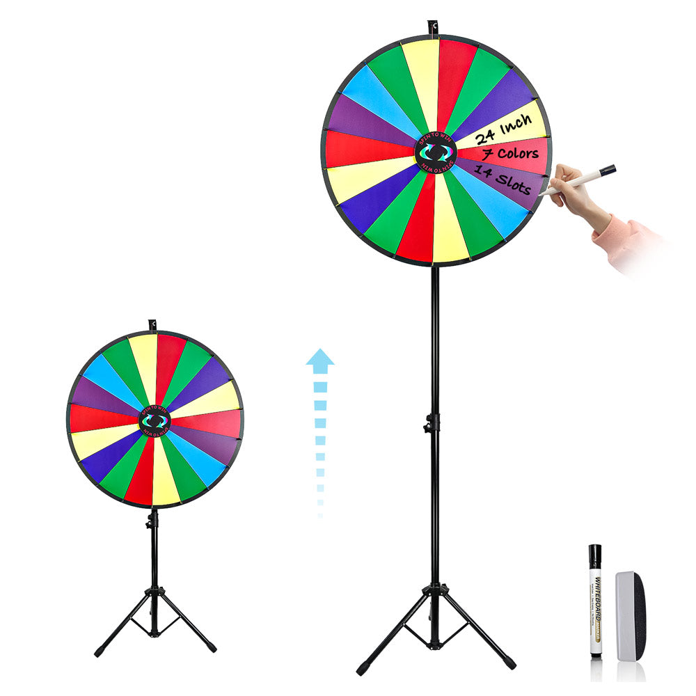 30 Inch Large Size Wheel Heavy Duty Prize Wheel Height Adjustable 55”-67“ Floor Stand Fortune Wheel with Dry Erase Marker & Eraser 18 Slots Spinning Wheel for Game Carnival and Trade Show