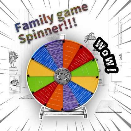 24" Spinning Prize Wheel – 12-Slot Detachable Fortune Wheel with Stand for Party, Carnival & Events